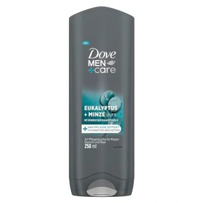 Bild av Dove Men+Care 3 i 1 duschgel eukalyptus + mynta duschbad för kropp, ansikte och hår med 24 timmars vård effekt 250 ml