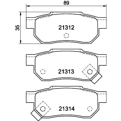 Bild av HELLA 8DB 355 005 731 Jeu de plaquettes frein avec indicateur d&#039;usure HONDA: CIVIC 6 Hatchback, Integra II Coupe, Fastback