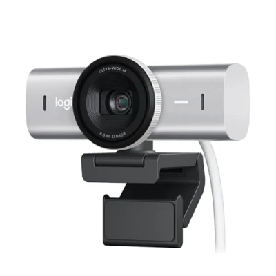 Bild av Logitech MX Brio Ultra HD 4K för samarbete och streaming Webbkameran,1080p/60 fps, dubbla brusreducerande mikrofoner, USB C, webbkameraskydd, fungerar med Microsoft Teams, Zoom, Google Meet, Pale Grey