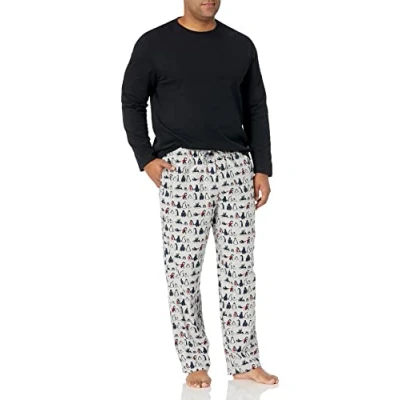 Bild av Amazon Essentials flanellpyjamasset för män (finns i stora och långa), svart/pingvin, XX Large
