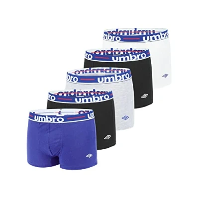 Bild av Umbro Underbyxor för män 100% bomull, boxer män, luftiga nät, perfekt passform (5 st), Flerfärgad (klass 9), S