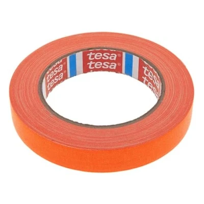 Bild av Tesa 4671 Gafferdukstejp Färgat PE belagt tyg, Tjockt, Inomhus och utomhus, Mycket klibbig för konst underhållning, Signalering 19 mm x 25 m (Fluororange)
