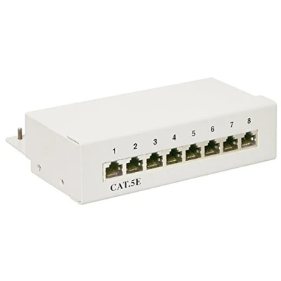 Bild av Wentronic CAT5e uttag (8 x RJ 45) vit