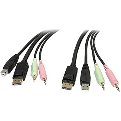 Bild av StarTech.com 4 i 1 USB Display Port KVM kabel w / Audio &amp; Mikrofon video ljud