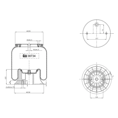 Bild av FEBI BILSTEIN 38734 Soufflet à air, suspension pneumatique SCANIA: 4 series, P,G,R,T series