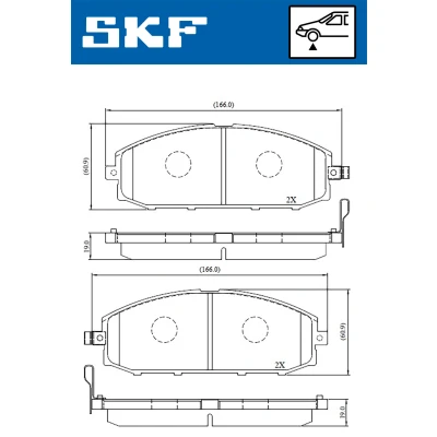Bild av SKF VKBP 80509 A Jeu de plaquettes frein avec indicateur d&#039;usure NISSAN: Patrol GR 5 SUV