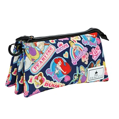 Bild av Disney Princess Fearless Triple HS pennfodral, flerfärgad, 23 x 11 cm, En storlek, Trippel pennfodral orädd