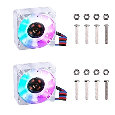 Bild av GeeekPi Fläkt i 2 pack för Raspberry Pi 4, DC 5 V, borstlös, CPU kylfläkt, 40 x 10 mm, Model B, 3B+, 3/2 B (flerfärgad)