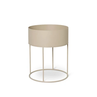 Bild av ferm LIVING Växtlåda Rund, beige, Ø 40 cm, stål
