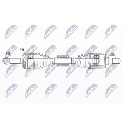 Bild av NTY NPW HY 553 Arbre de transmission Essieu avant droit 914 73 HYUNDAI: i20 II 3/5 portes