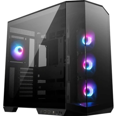 Bild av MSI MAG PANO 100R PZ ATX PC fodral kapacitet, vertikal GPU installationsfäste, hållare, dammfilter, svängande förvaringsfäste, dubbelkammare, USB 20 Gbps typ C