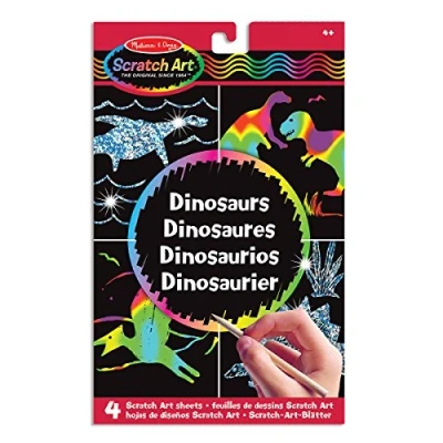 Bild av Melissa &amp; Doug Scratch Magic Draw Learn Dinosaur Konst Hantverk Repkonst 4+ Present till pojke eller flicka