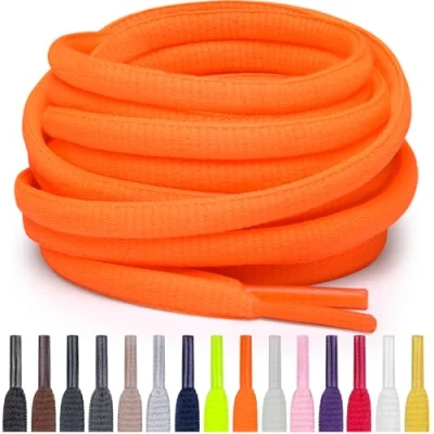 Bild av Miscly Ovala Skosnören för Löparskor och Sneakers Finns i flera Längder Färger (Neonorange, 69 cm)