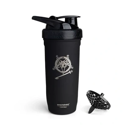 Bild av Smartshake Rockband Förstärkning rostfritt stål Protein Shaker flaska 900 ml 8,5 dl läckagesäkert skruvlock BPA fri unisex Slayer, South of Heaven
