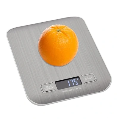 Bild av TFA Dostmann digital köksvåg Amaretti, 50.2004.54, med taravågsfunktion, förlängd avstängningsfunktion, våg för livsmedel upp till 10 kg, modern, belyst display, silver