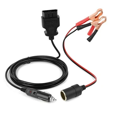 Bild av Jtron OBD2 bil minnessparare 2 i 1, fordon ECU nödströmkabel med alligator Clip On 12 V bilbatteri cigarettändare elförlängningsuttag