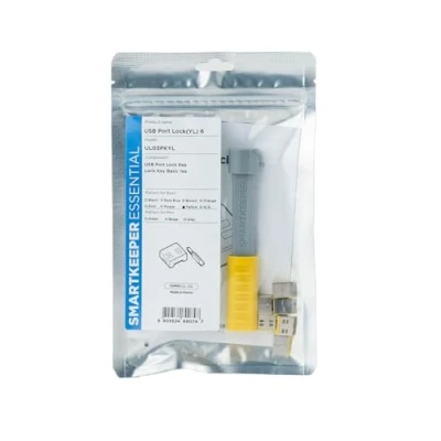 Bild av Smartkeeper UL03PKYL, Portblockerare + nyckel, USB Type A, Gul, 1 styck, Polypåse, 130 mm