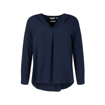 Bild av TOM TAILOR Damer Blus med uppvikbara ärmar 1024916, 10668 Sky Captain Blue, 48 Plus size