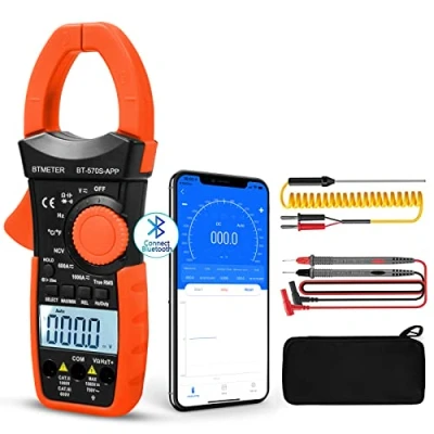 Bild av BTMETER BT 570S APP digital klämklämma multimeter med Bluetooth, 6 000 TRMS konton, automatisk amperemeterklämmor, mätning volt, ampere, ohm, temperatur, kapacitet och NCV