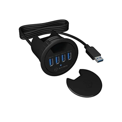 Bild av ICY BOX IB HUB1403 USB hub, Svart, 60 mm