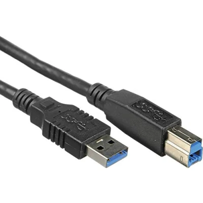 Bild av PremiumCord USB 3.0 A B anslutningskabel 3 m, datakabel SuperSpeed upp till 5 Gbit/S, laddkabel, typ kontakt kontakt, 9 pin, färg svart, längd ku3ab3bk