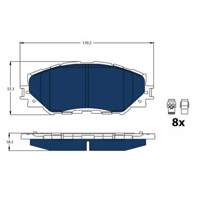 Bild av TRW GDB3425BTE Jeu de plaquettes frein non préparé pour indicateur d&#039;usure avec accessoires TOYOTA: Yaris III 3/5 portes