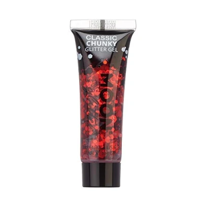 Bild av Klassisk tjock glänsande gel från Moon glitter 12 ml röd för ansikte