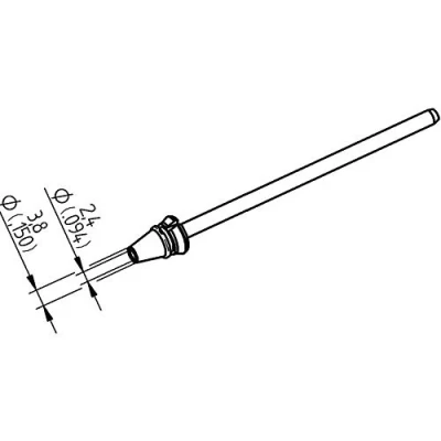 Bild av Ersa avlödningsspets 0742ED2438H för X Tool Vario diameter inuti 2,4 mm utvändigt 3,8 högförädlad
