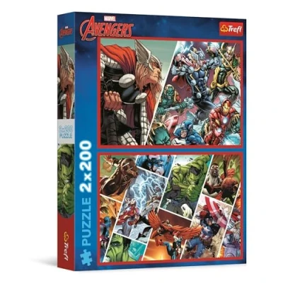 Bild av Trefl Puzzle 2 i 1: Marvel The Avengers, Världens försvarare x 200 bitar Set med två pussel för tonåringar