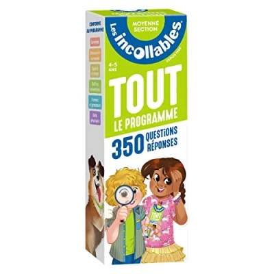 Bild av Les incollables Tout le programme de la moyenne section 4/5 ans: 350 questions réponses pour réviser en 2 éventails