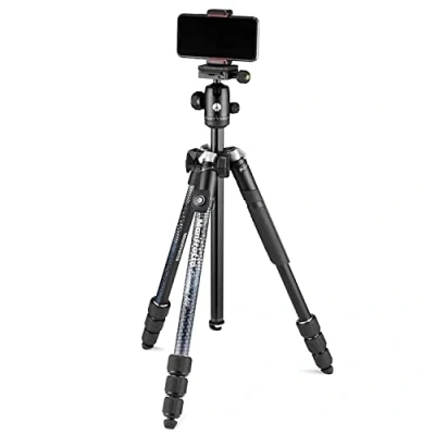Bild av Manfrotto Element MII kamera och telefonstativ, resestativ i aluminium med kulhuvud Bluetooth, för smartphones kompakta kameror, CSC, DSLR, fototillbehör, innehållsskapande, Vlog