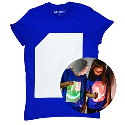 Bild av Illuminated Apparel Original Interactive Glow In The Dark T Shirt Fun For Birthday Parties And Festivals Brighten Up Night, blue green