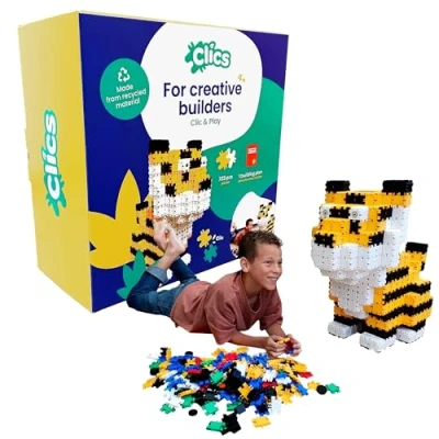 Bild av Clics Tiger 723 delar set byggleksaker för barn från 4 år, kreativa pedagogiska leksaker, byggstenar flickor och pojkar, Montessori STEM hållbara leksaker