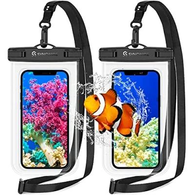 Bild av SYNCWIRE Vattentät smartphone väska set med 2 vattentätt telefonfodral IPX8 Touch Sensible bärbar fodral för iPhone 13 Pro Max 12 Mini 11 XR 8 Plus 7 SE 2020, Huawei Sumsung etc.