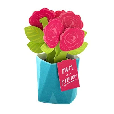 Bild av Hallmark mors dagskort för mamma, pop up röda blommor &#039;Paper Wonder&#039; design