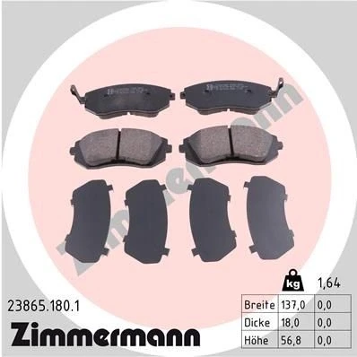 Bild av Bromsbeläggssats, skivbroms Zimmermann 23865.180.1