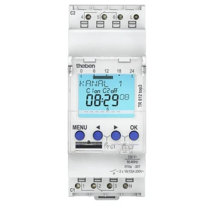 Bild av Theben 6120130 TR 612 top3 digital 2 kanals timer med appprogrammering, perfekt för lysdioder,