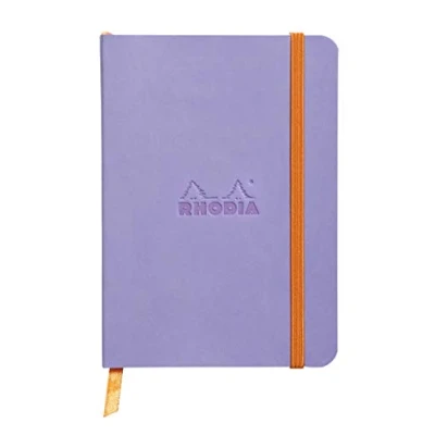 Bild av Rhodia 117359C Rhodiarama anteckningsblock (med mjukt kuvert, prickigt rutnät, 72 ark, 90 g elfenbensfärgat papper, DIN A6, 10,5 x 14,8 cm, bokmärke, innerficka) 1 st iris