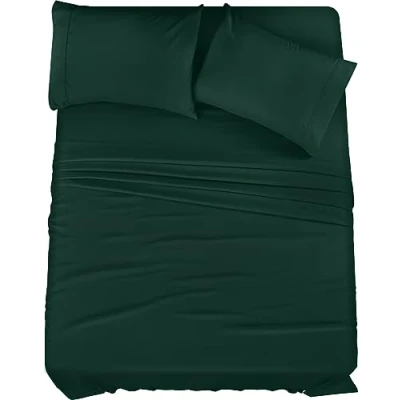 Bild av Utopia Bedding Queen sängkläder set 4 delar borstad mikrofiber krympnings och blekningsbeständig enkel skötsel (drottning, smaragd)