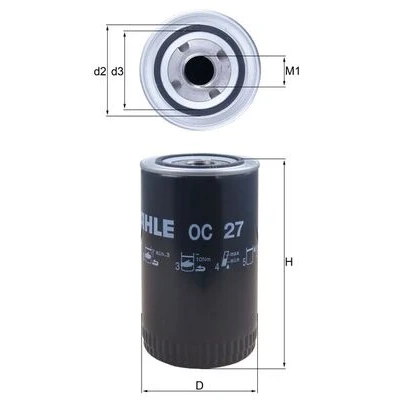 Bild av MAHLE ORIGINAL OC 27 Filtre à huile avec un clapet de non retour vissé