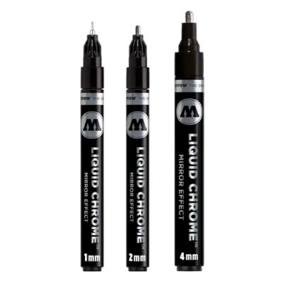Bild av Molotow LIQUID CHROME Markör set, Krom, paket med 3