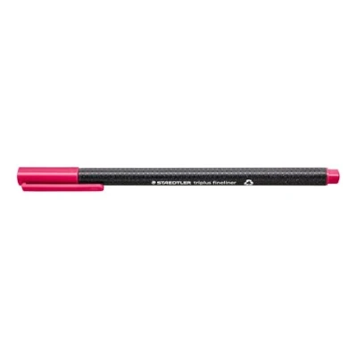 Bild av Staedtler 334 23 Fineliner triplus, Dreikantschaft, metallgefasste Spitze, circa 0.3 mm, 10 Stück im Kartonetui, bordeauxrot