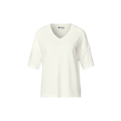 Bild av Street One LOOK Vneck Tshirt bas, Storlek: 34, Weiß