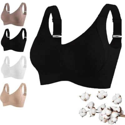 Bild av Invisible Lift BH for kvinnor, BH, Justerbara Seamless Kraftfull Push Up Mjuk Bekväm andas.(Black,XX Large)