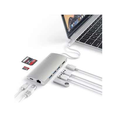 Bild av Satechi USB C Multi Port Adapter 4K Gigabit Ethernet V2, färg Silver