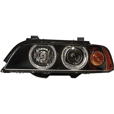 Bild av HELLA 1LL 008 053 601 Strålkastare Höger PY21W, H7/H7 FF, asymmetrisk, Halogen, DE 12V glasklar för vänstertrafik BMW: 5 Sedan, Touring