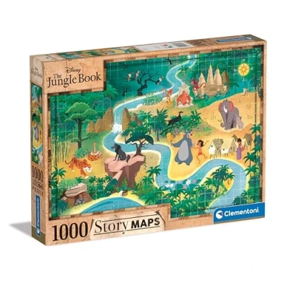 Bild av Clementoni Pussel Story Maps The Jungle Book 1000 Bitar För Vuxnas 14 99 år, 39816