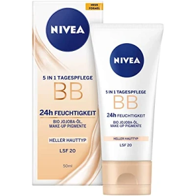 Bild av NIVEA 5 i 1 dagvård BB 24 h fukt ljus hudtyp SPF 20 50 ml, ml