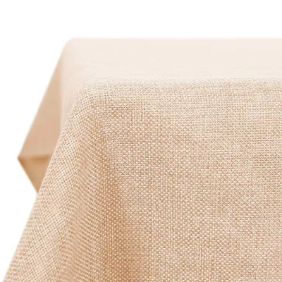 Bild av Deconovo Rektangulär bordsduk i modernt tyg med linneeffekt, 140 x 240 cm, ljusgul