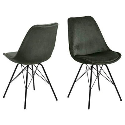 Bild av AC Design Furniture Emanuel matstol L: 54 x W: 48.5 H: 85.5 cm, polyester, skog grön, 2 pcs